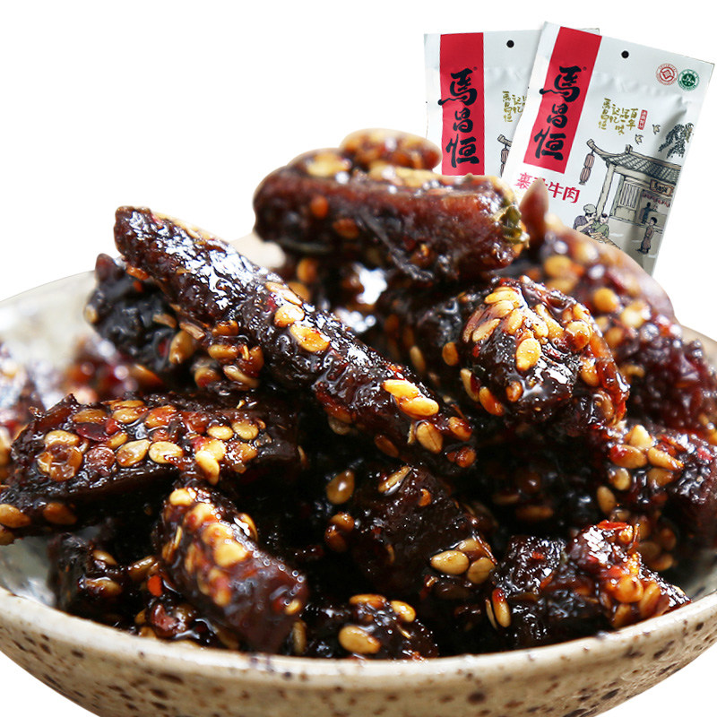 四川德阳特产牛肉  孝泉马昌恒裹汁/果汁牛肉85g*2袋 清真牦牛肉