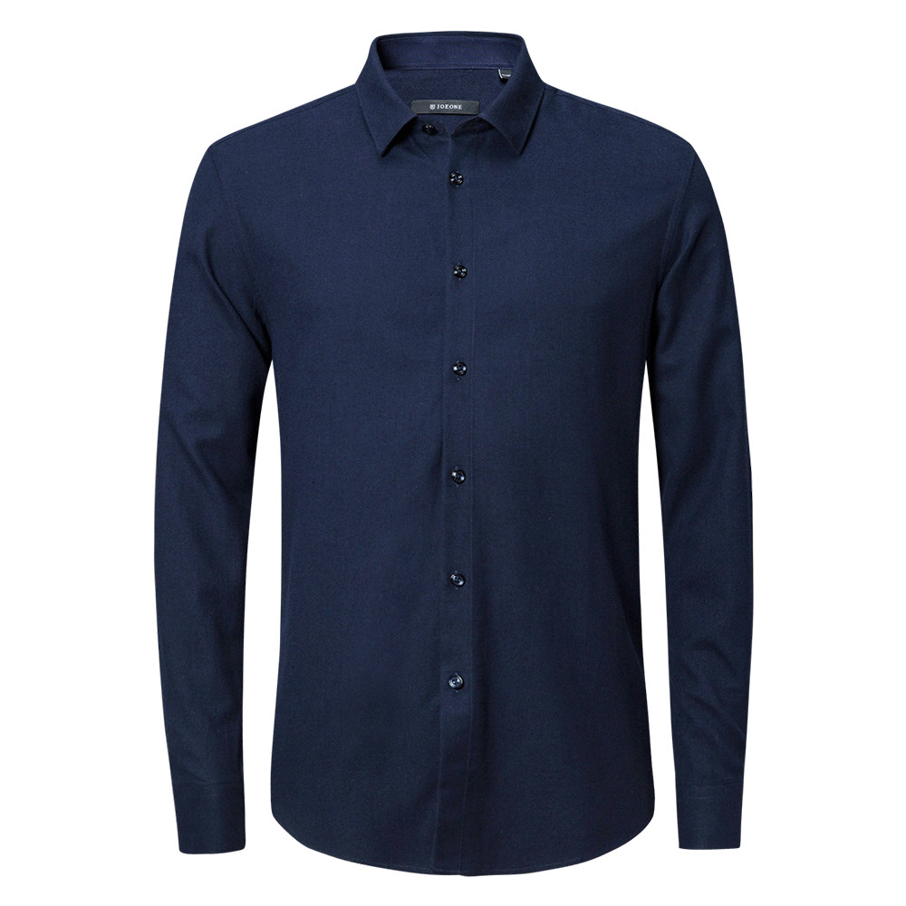 九牧王男装长袖衬衫  男士商务时尚标准衬衫男纯色长袖衬衫