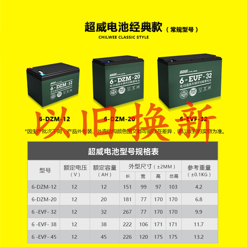 查看淘宝正品超威电池48v60v72v电动车电瓶12ah20ah32ah45ah以旧换新