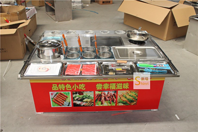 多功能摆摊小吃车麻辣烫关东煮手抓饼商用炒菜油炸手推车餐车优惠券