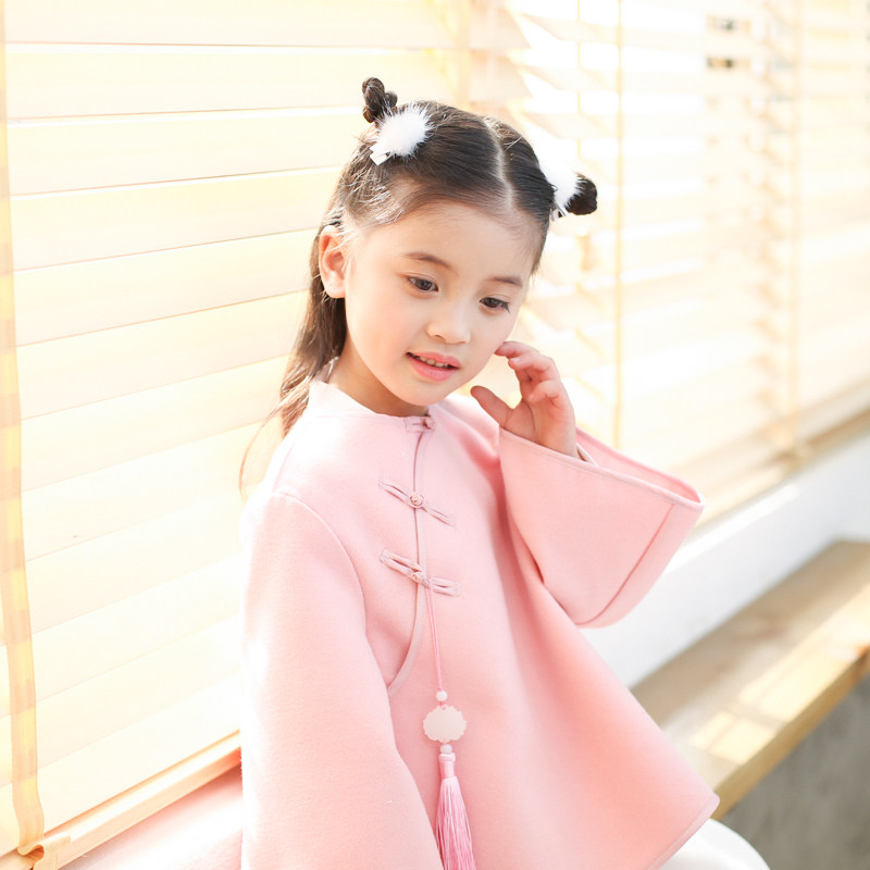 西子问汉服童装女童中国风改良旗袍复古春秋礼服套装女 衣名:仙童