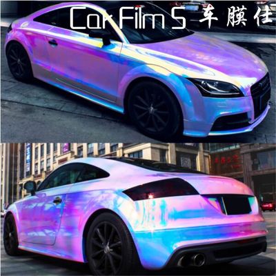 进口汽车七彩镭射电镀膜幻彩变色膜全车身贴膜改装膜镭射改色膜