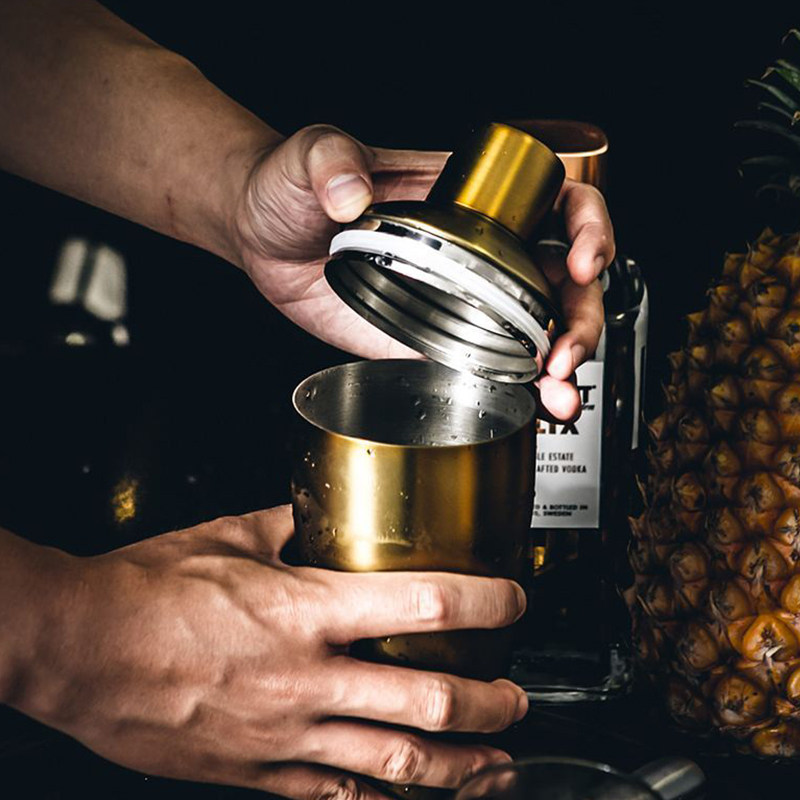 零选 美国izola镀铜不锈钢酒吧调酒器家用吧台鸡尾酒摇酒壶手摇杯