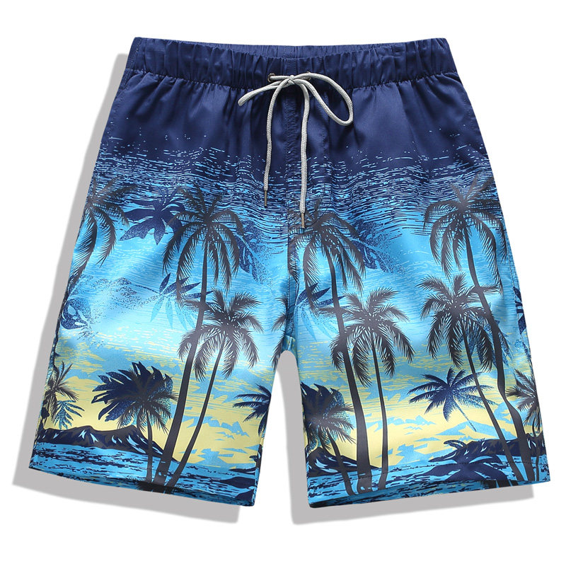 夏天沙滩裤海边度假短裤休闲男五分裤加肥加大码花裤衩男士休闲裤