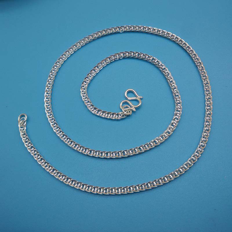 纯银项链女简约百搭配链男士结实足银肖邦链情侣颈链个性银链子优惠券