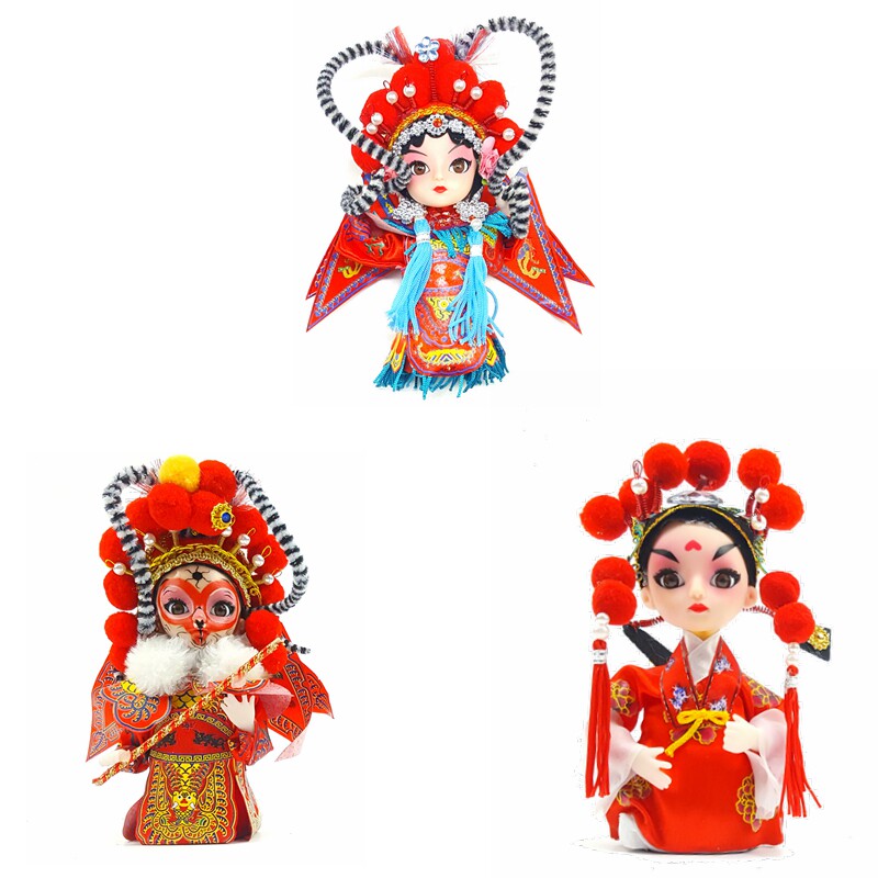 绢人娃娃 京剧脸谱摆件 娟人礼物中国风特色礼品送老外北京纪念品