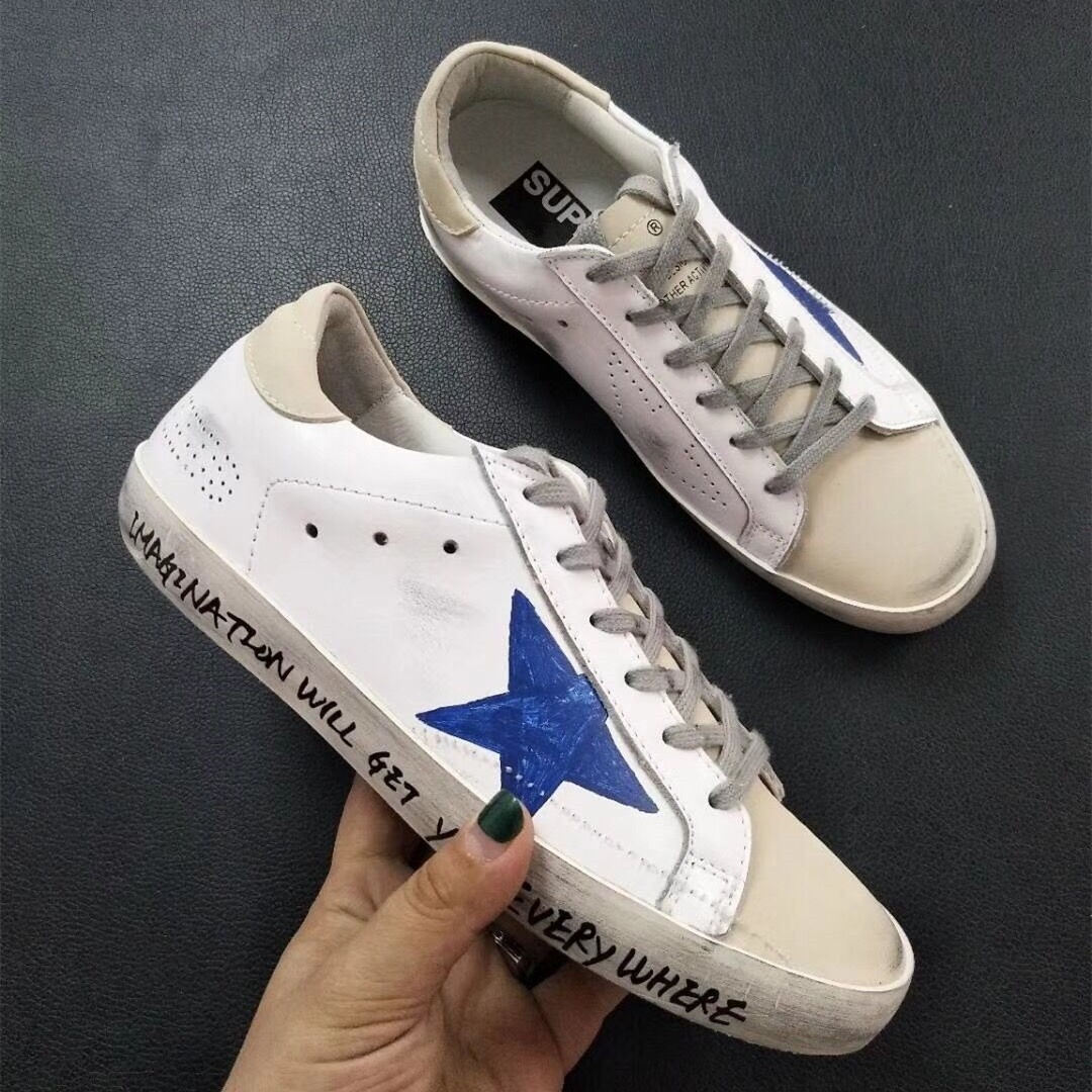 女士内增高鞋_superstarggdb蓝星灰尾印字小脏鞋男女刮划痕涂鸦复古做