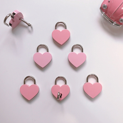 少女心放映室 小仙女的爱心锁 粉色心形迷你复古 抽屉包包小挂锁
