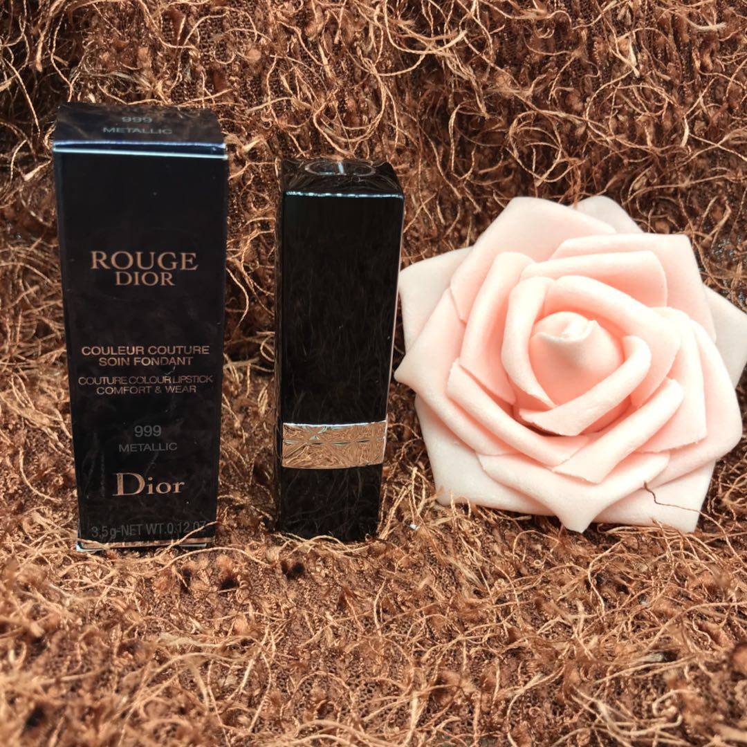 dior/迪奥全新烈焰蓝金唇膏999金属哑光亮光圣诞限量金管口红741