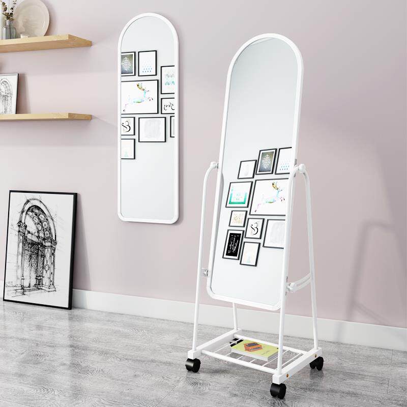 一折全身镜子落地镜 可移动 折叠
