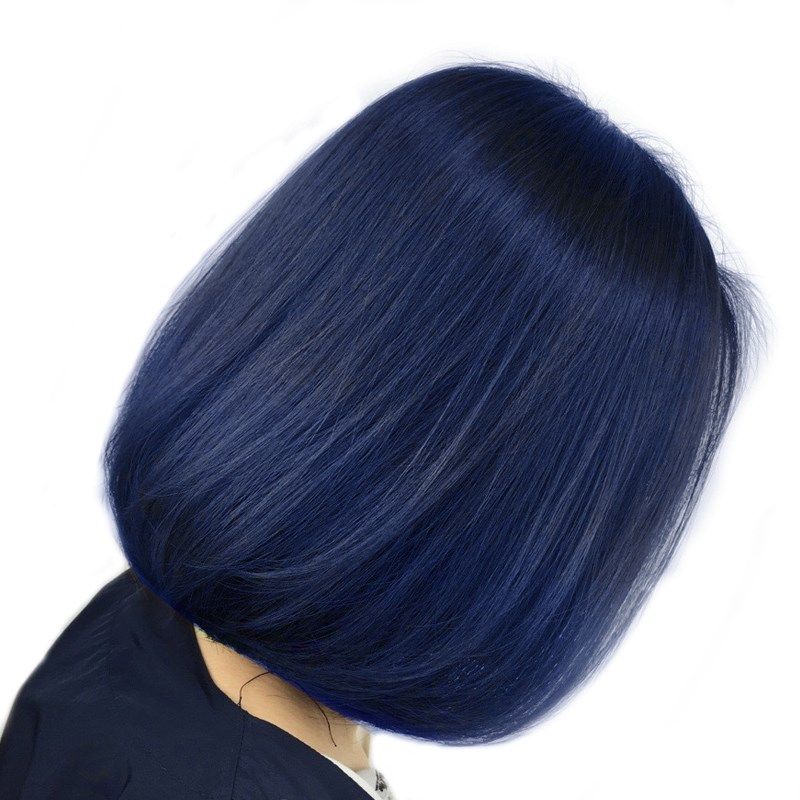 闷青亚麻色_染发剂青色纯雾蓝色亚麻闷天然膏植物无刺激网红2018流行