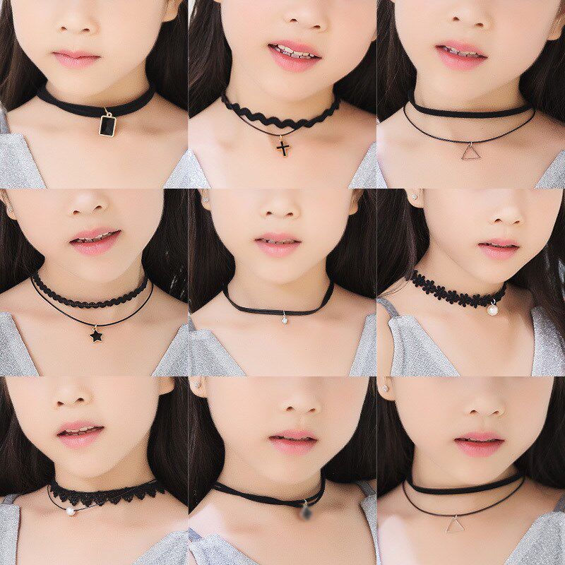 热销女童锁骨项链蕾丝