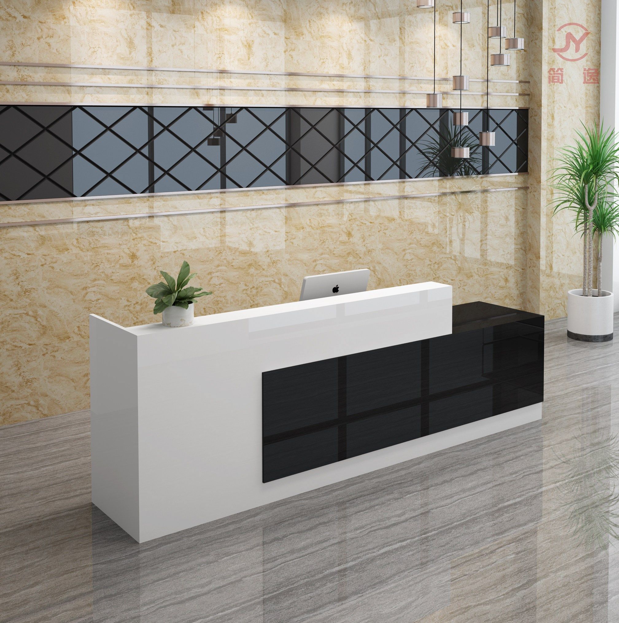 前台接待台简约现代公司收银台办公桌迎宾柜台吧台简单安装包邮优惠券