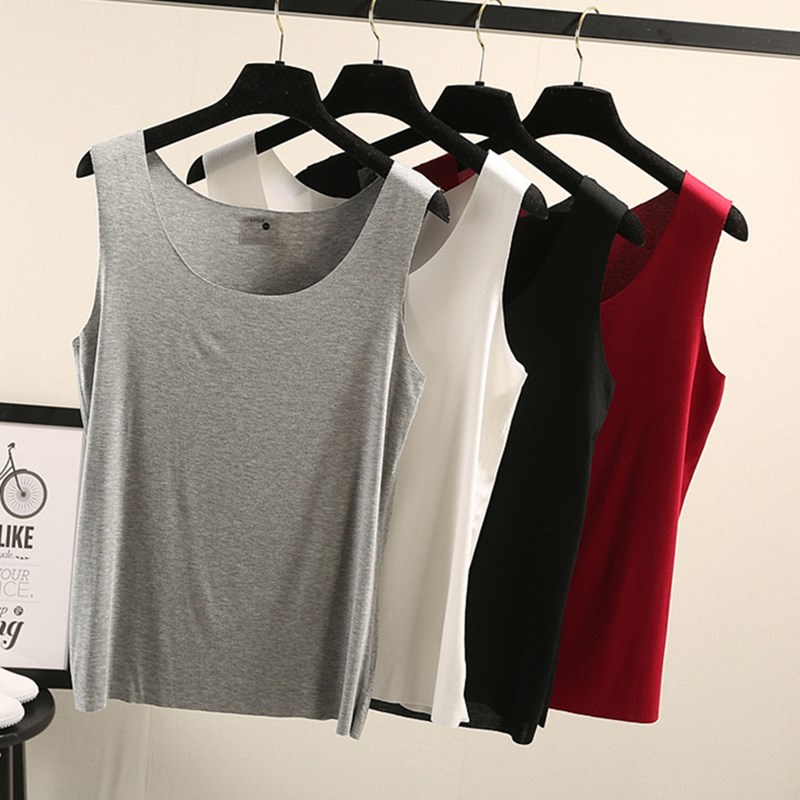 2018新款纯棉纯色打底秋装小吊带美背后背交