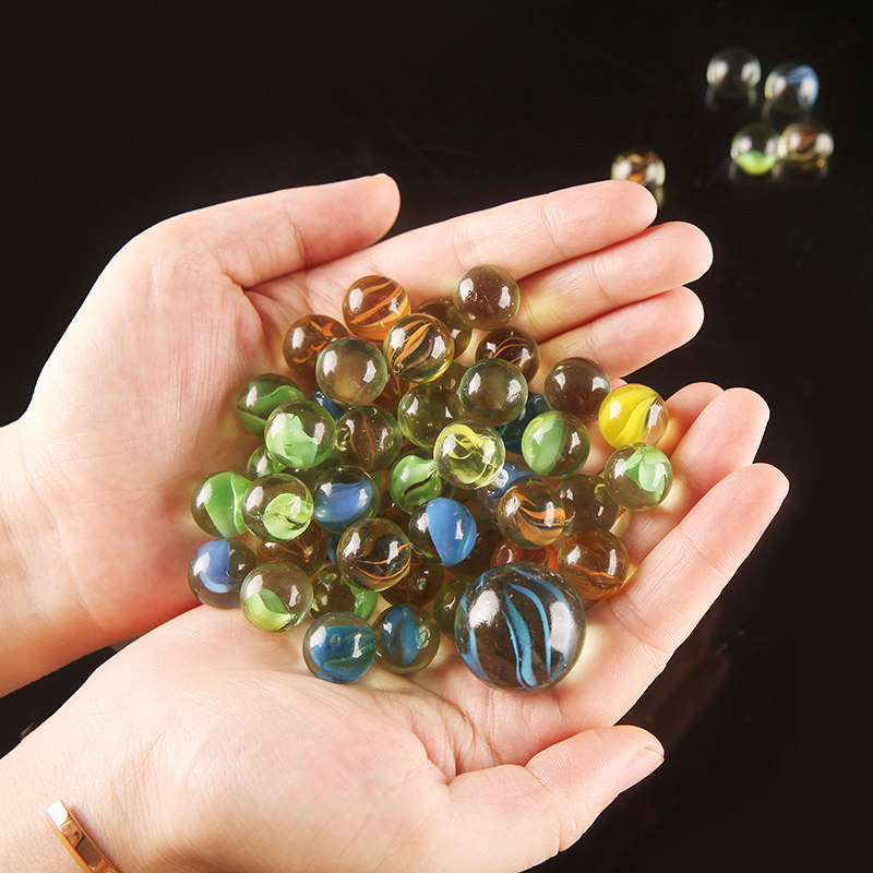 彩色玻璃球_儿童游戏机弹玻璃球珠子玻璃珠14mm小炮弹珠七彩色水晶球