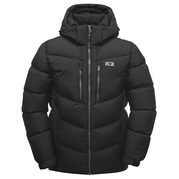 韩国代购k2 18冬男户外休闲简约拼接连帽鹅绒保暖羽绒服kmw18521