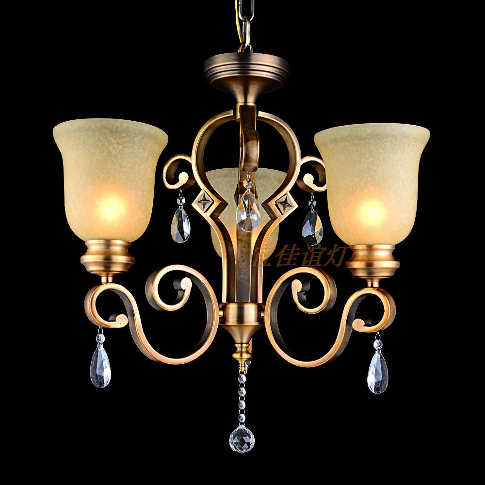 欧式美式后现代简约全铜布罩餐厅客厅卧室过道2017新款吊灯饰具
