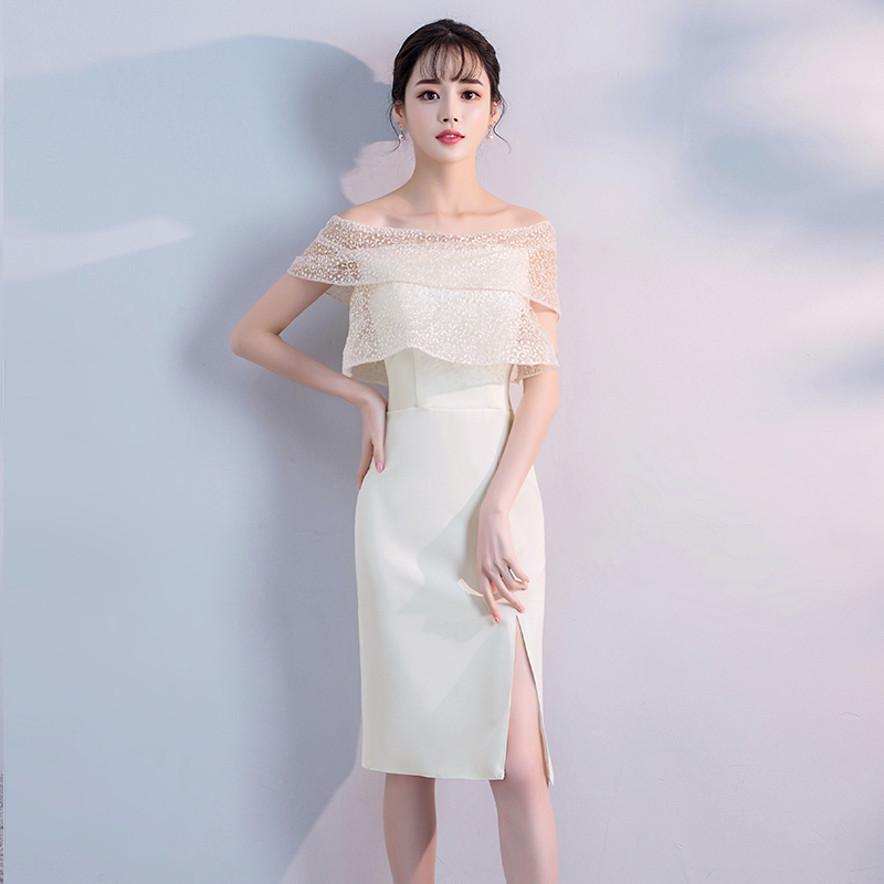 新款礼服_气质小晚礼服女2018新款高贵短款派对晚宴性感名媛聚会长款