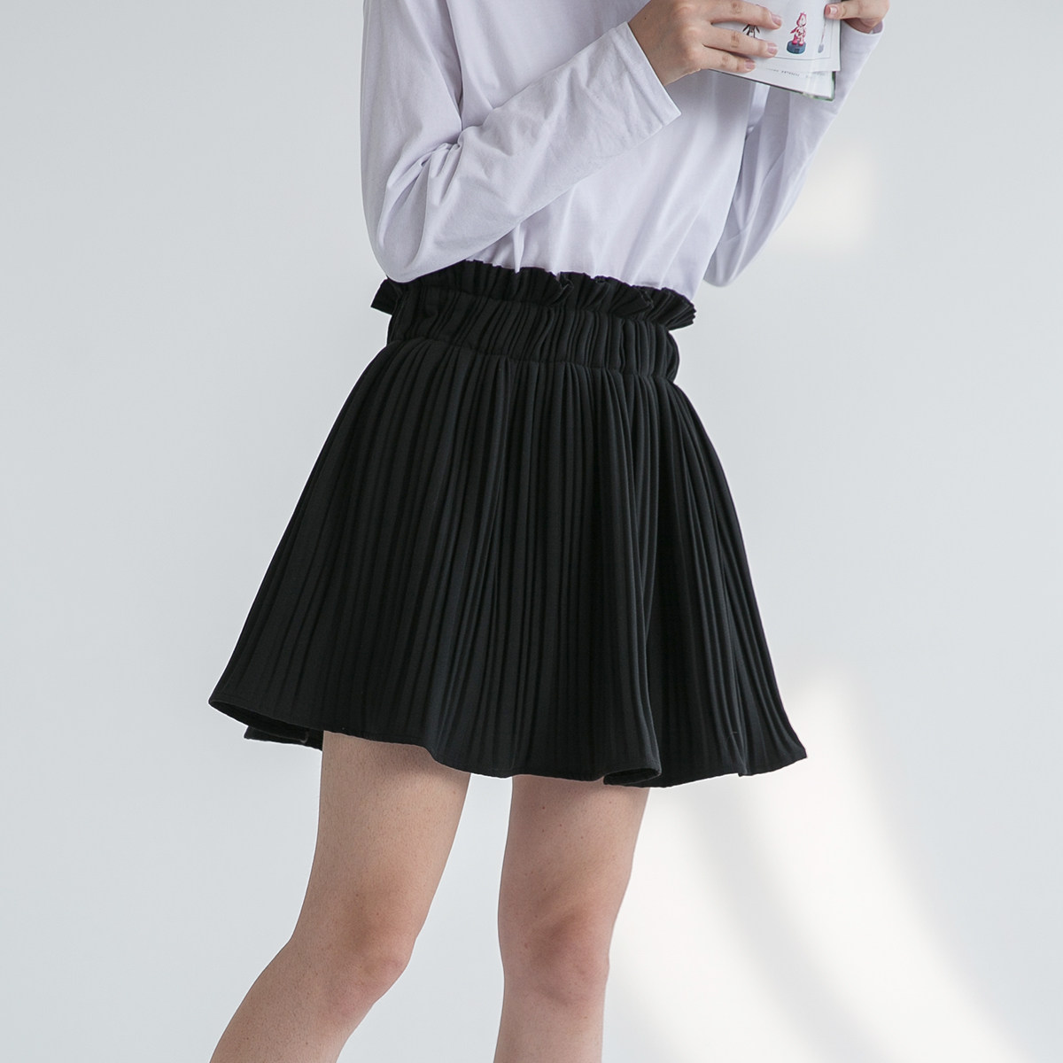 chic百褶高腰显瘦宽松a字防走光半裙短裙学生 女 秋冬款优惠券