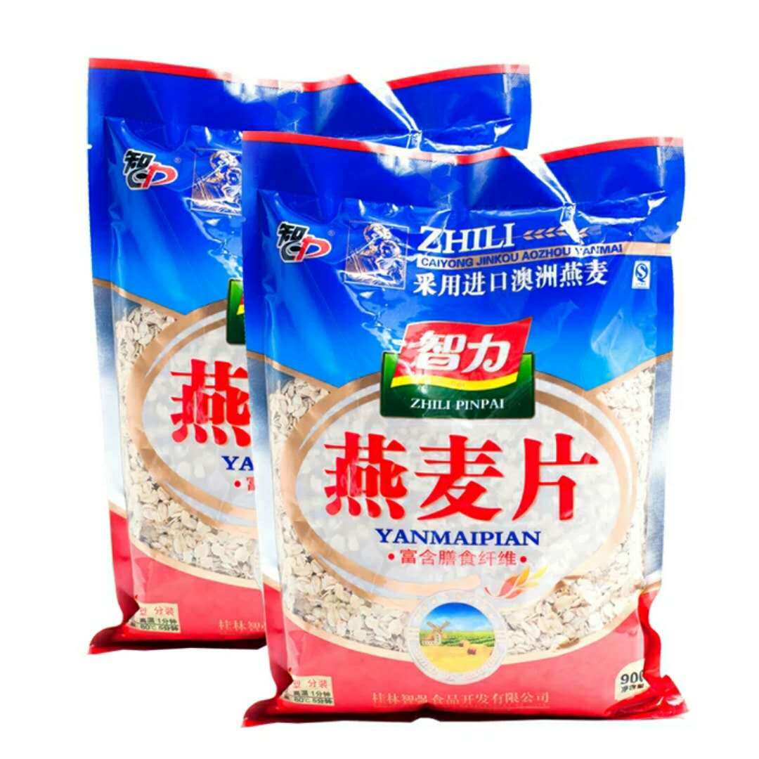 热销麦片早餐_智力纯燕麦片900g袋装澳洲进口即食免煮未添加糖速溶