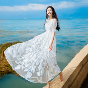 沙滩裙长裙 雪纺 杂志