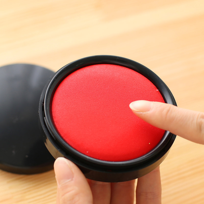 得力办公9869快干印泥印台耐磨即印即干60号红色财务出纳盖章用品1元