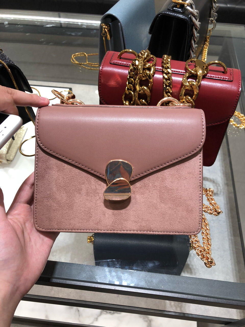 新款香港正品小方包小 ck2-80840128粗链条锁扣单肩斜挎女包优惠券