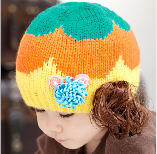 特价一岁女宝宝帽子_韩版小孩0一1-2-3岁潮女婴儿童女宝宝公主毛线