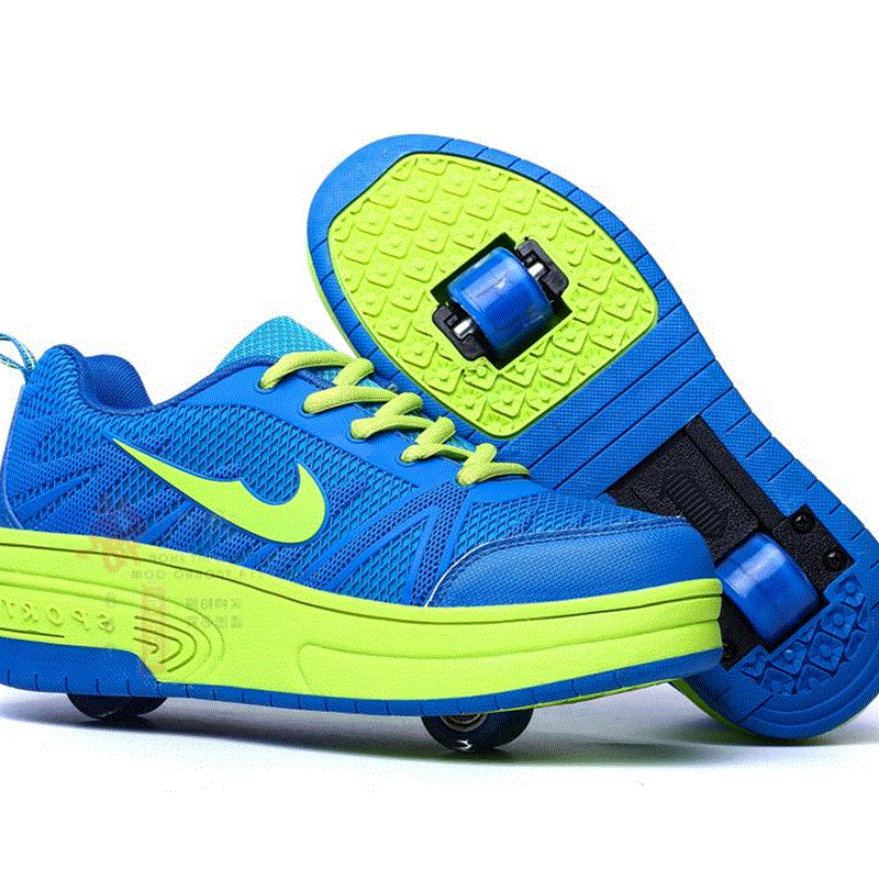 男童暴走鞋中小学生带轱辘鞋子小男孩滑轮鞋底带有轮子儿童运动鞋