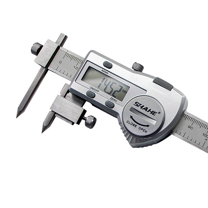 shahe/三和中心距数显卡尺5-150 5-200 5-300 锥测头中心孔距卡尺