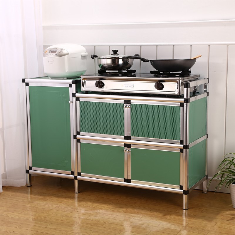 放煤气灶的柜子 厨房_柜子放煤气灶的单铝合金橱柜隐形拉手小置物架