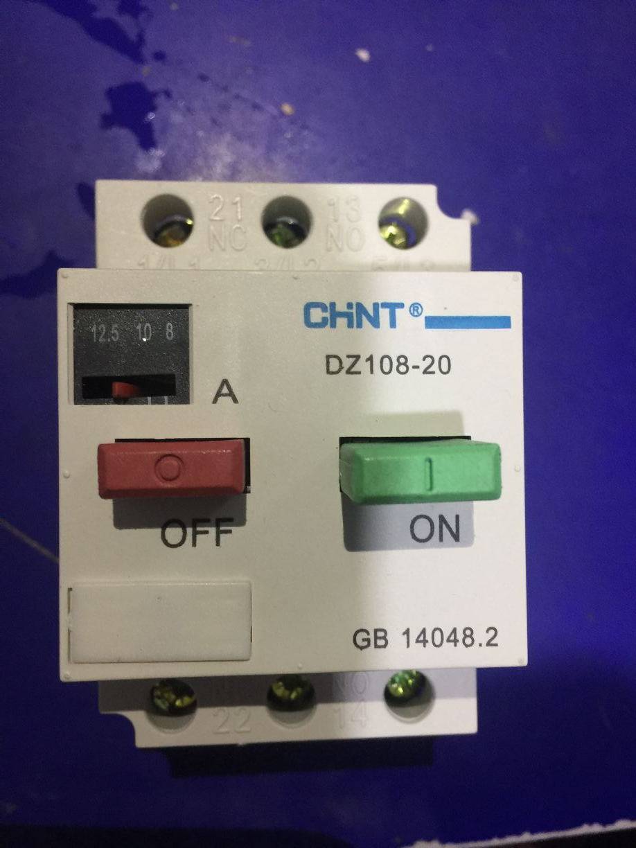 正泰断路器 塑壳式断路器 dz108-20 马达保护开关