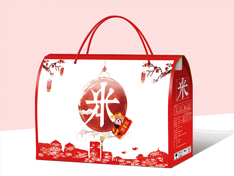 五谷杂粮通用礼品盒小米农产品包装牛皮纸盒手提礼盒现货批发优惠券