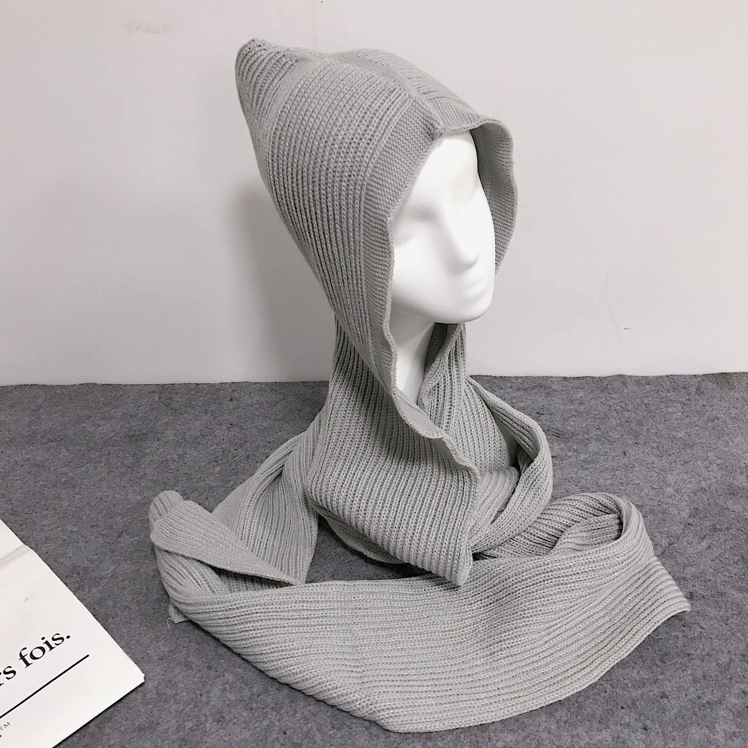 围巾围巾卡通三件套女宝宝围脖围巾三合卡围巾儿童套装浅紫灰色巾