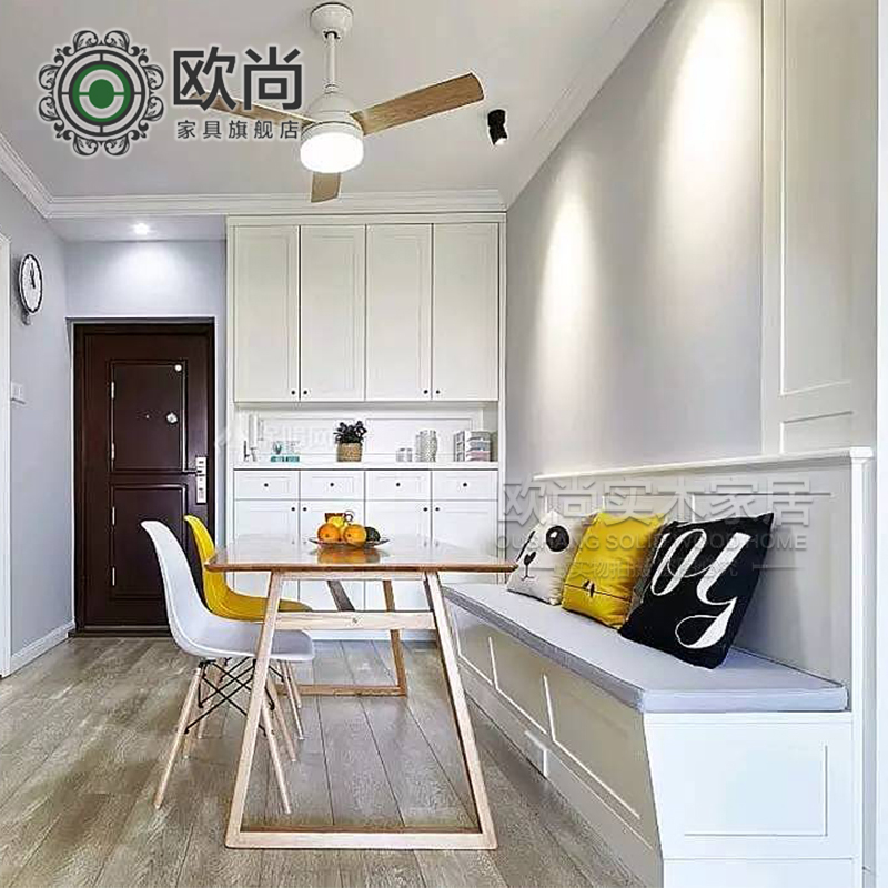 促销小户型餐厅储物卡座餐桌椅沙发组合转角家用实木卡座定制