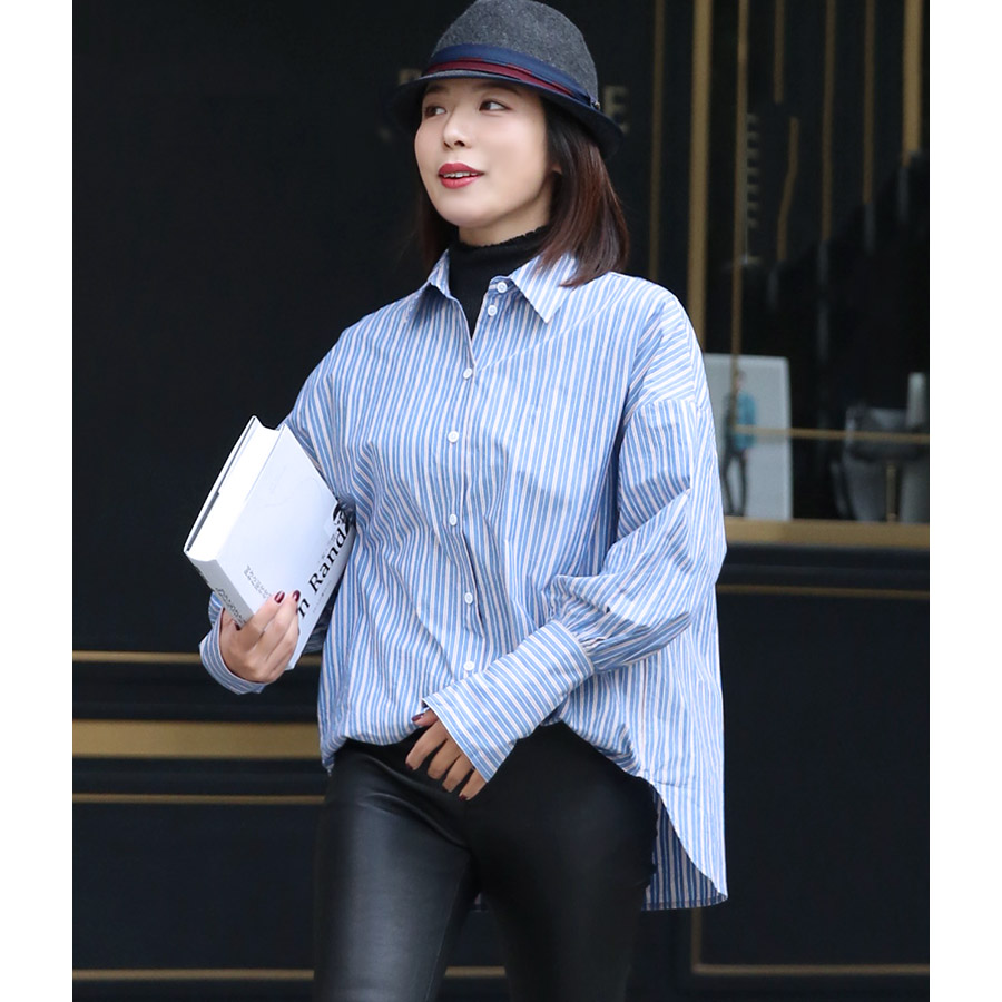 ss纯原高支棉宽松廓型男友风衬衫2018春可叠穿男式袖扣纯棉 女