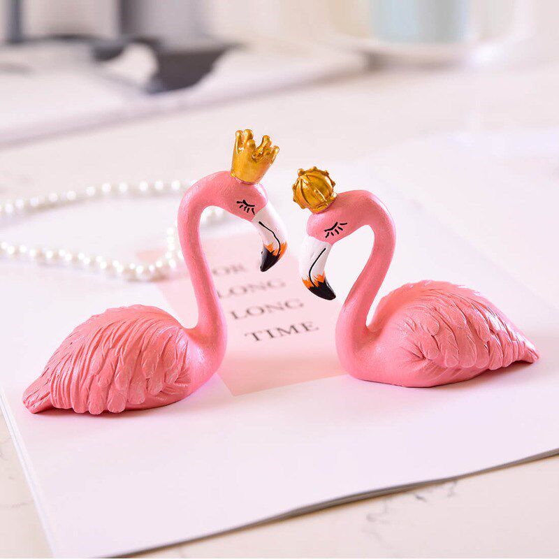 热销火烈鸟摆件迷你_火烈鸟摆件少女心房间装饰品迷你粉色女生生日