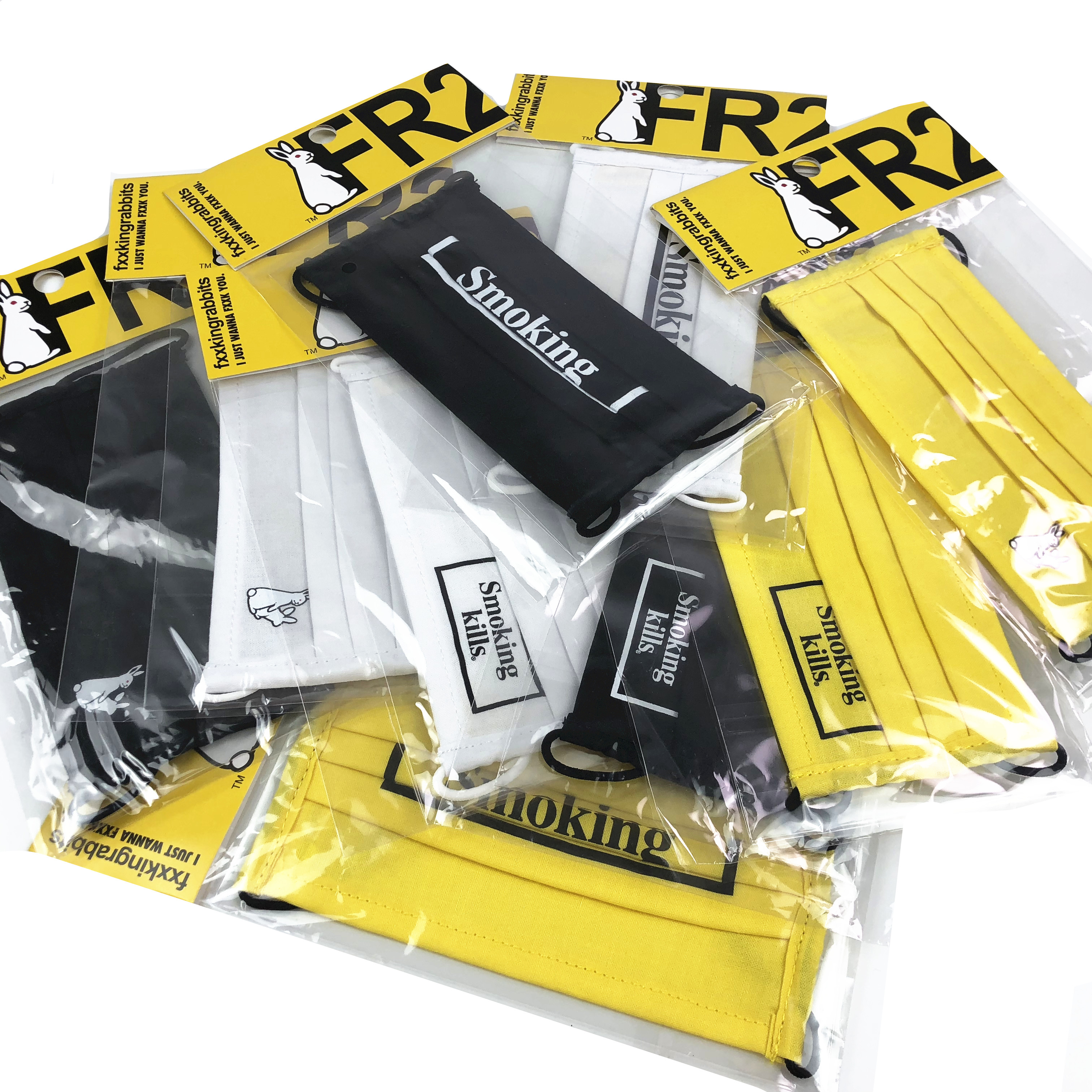 smoking kills / fxxking rabbits mask小兔logo标语口罩优惠券