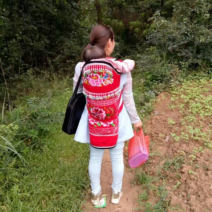背宝宝背带后背式 双肩