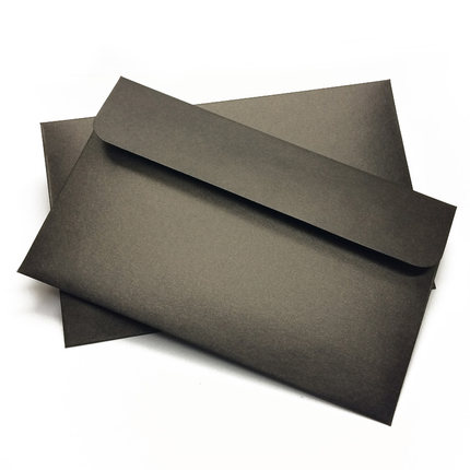 定制7号珠光信封黑色邀请函封套订做c5公司商务信封烫金印刷logo_7折