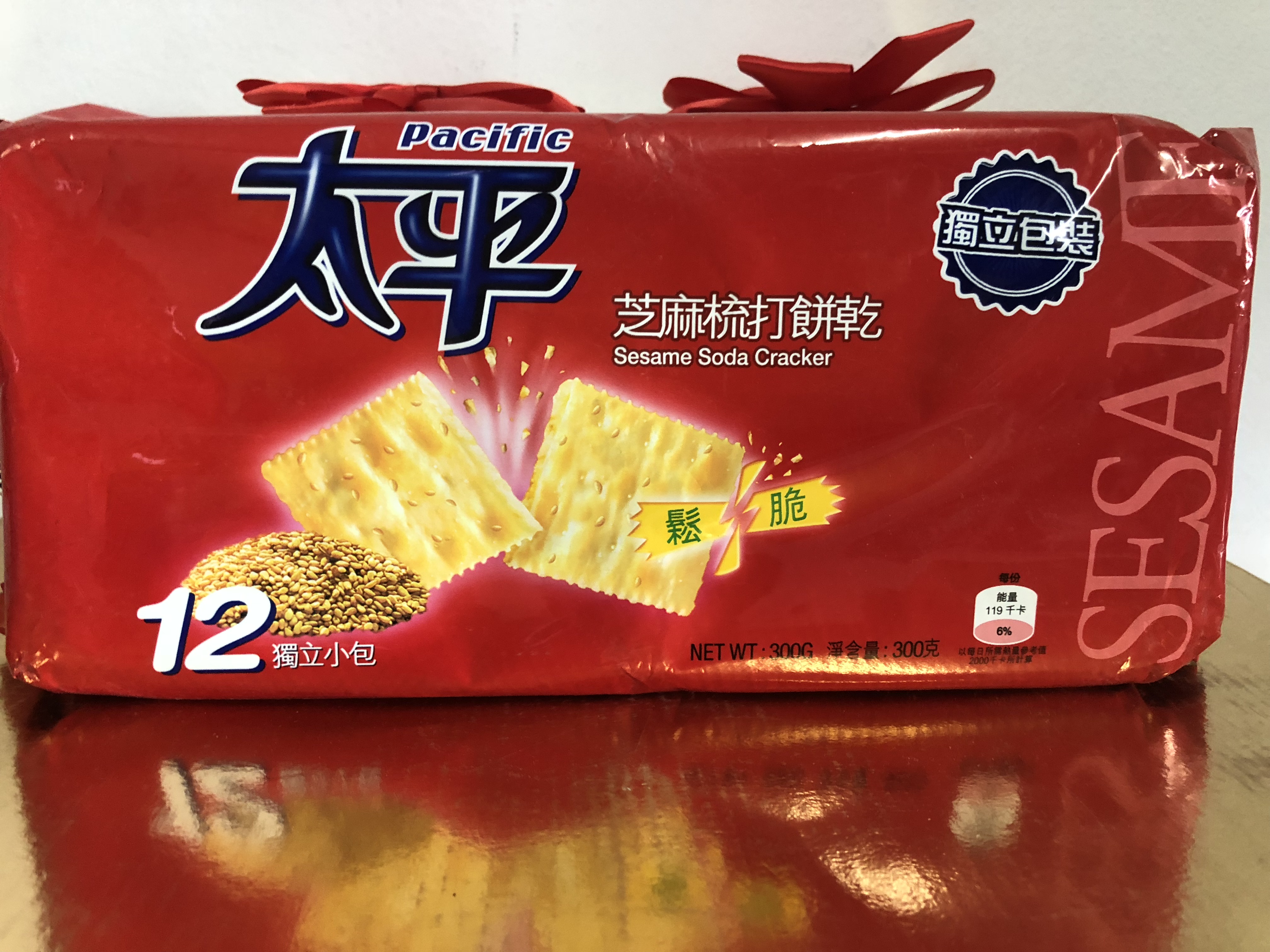 太平苏打饼干干粮零食芝麻梳打休闲办公零食12包独立装300g