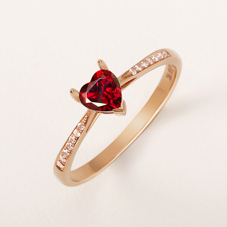 空托 女款_热销18k金戒指空托女款碧玺红宝石彩宝心形戒托镶嵌加工