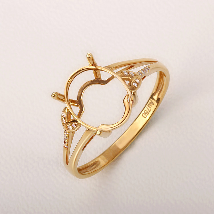 一折戒指女18k金_宇彩珠宝新品18k金戒指空托女款戒托镶嵌碧玺红宝石