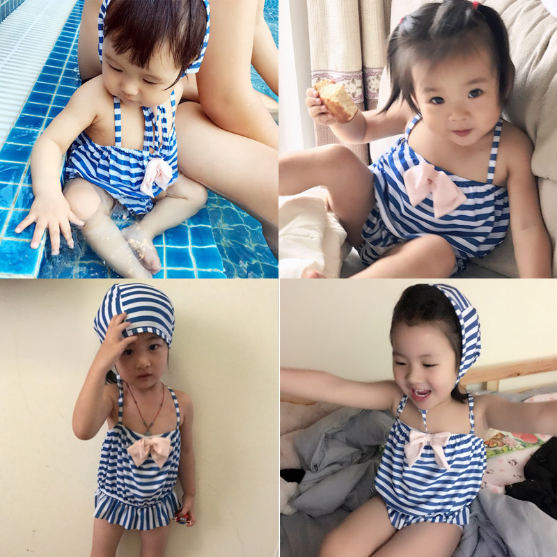 美人鱼尾巴泳衣女童韩国儿童泳衣女孩公主连体婴儿小宝宝可爱泳装