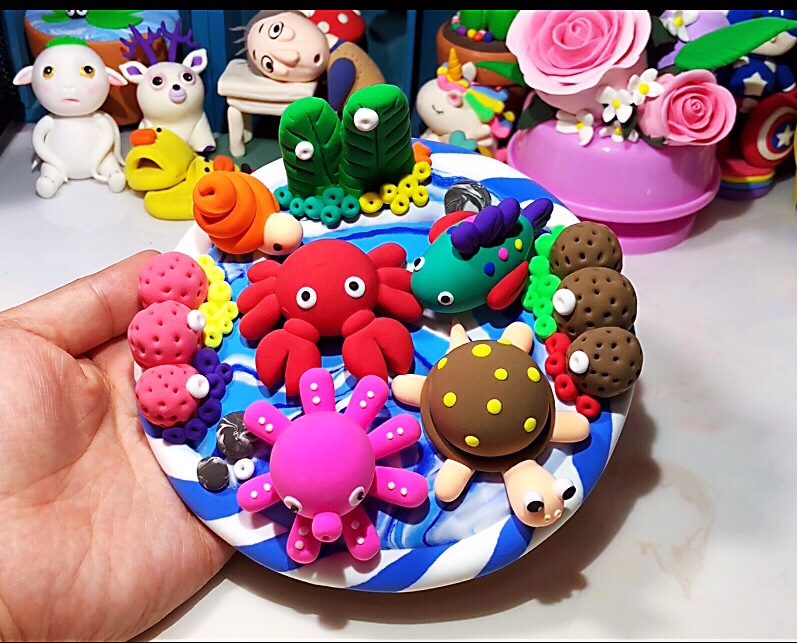 超轻粘土diy材料包彩泥海洋动物海底总动员作品成品手工活动作业