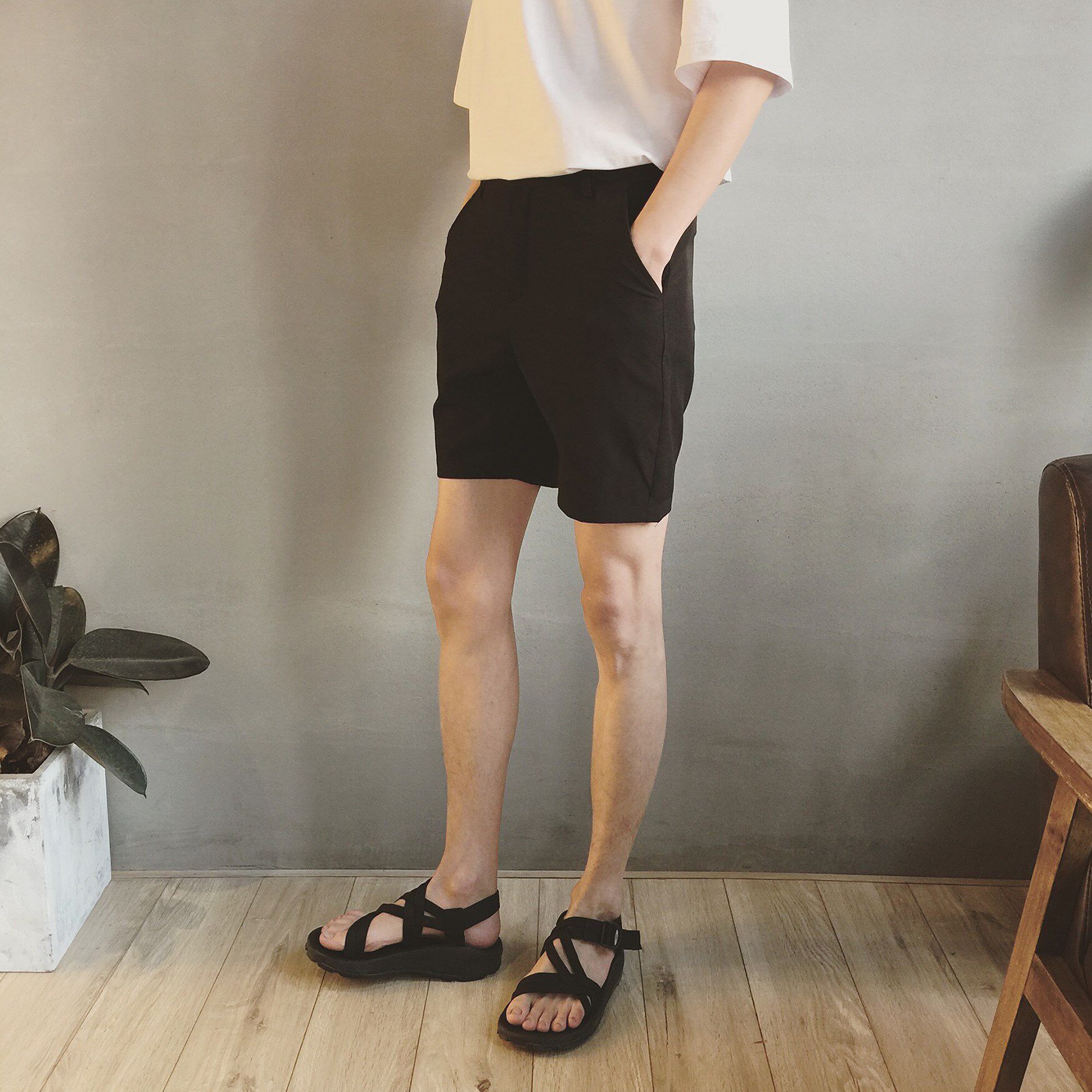 中年男子凉快马裤成人七分裤半裤男士短裤搭配简单中裤30-35-40岁