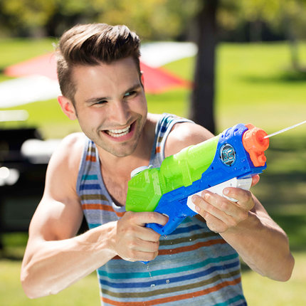 正版儿童背包水枪玩具宝宝小男孩超大户外抽拉式戏喷水沙滩打水枪_7折