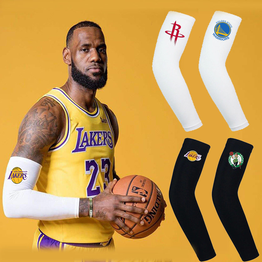 nba护臂 火箭勇士湖人公牛成人儿童透气防嗮篮球运动护肘护具袖套优惠