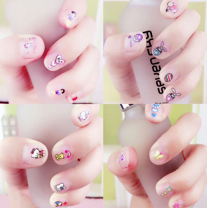 女童指甲贴_韩迪士尼kt公主可爱卡通美甲饰品潮女童宝宝儿童指甲贴纸