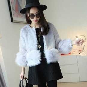 仿皮草外套新款短款